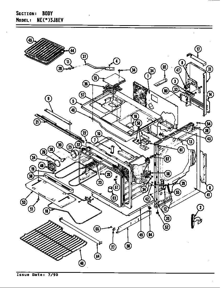 Norge NEW3J8EV body diagram