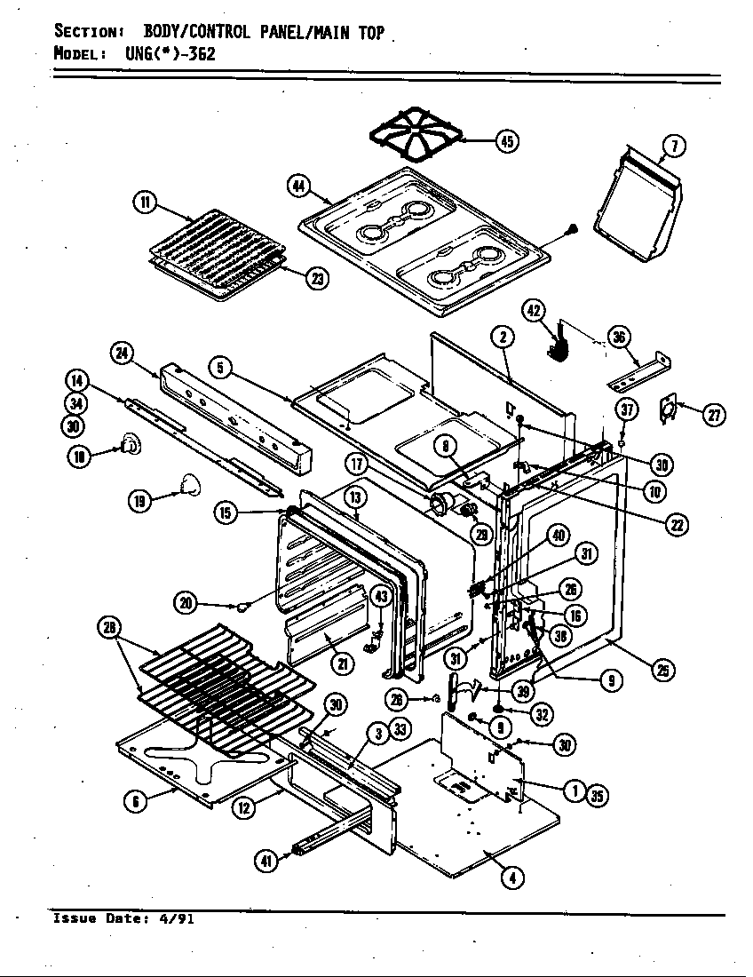 Norge UNGW3G2KV body diagram