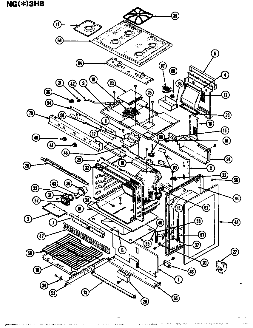 Norge NGA3H8EKV body diagram