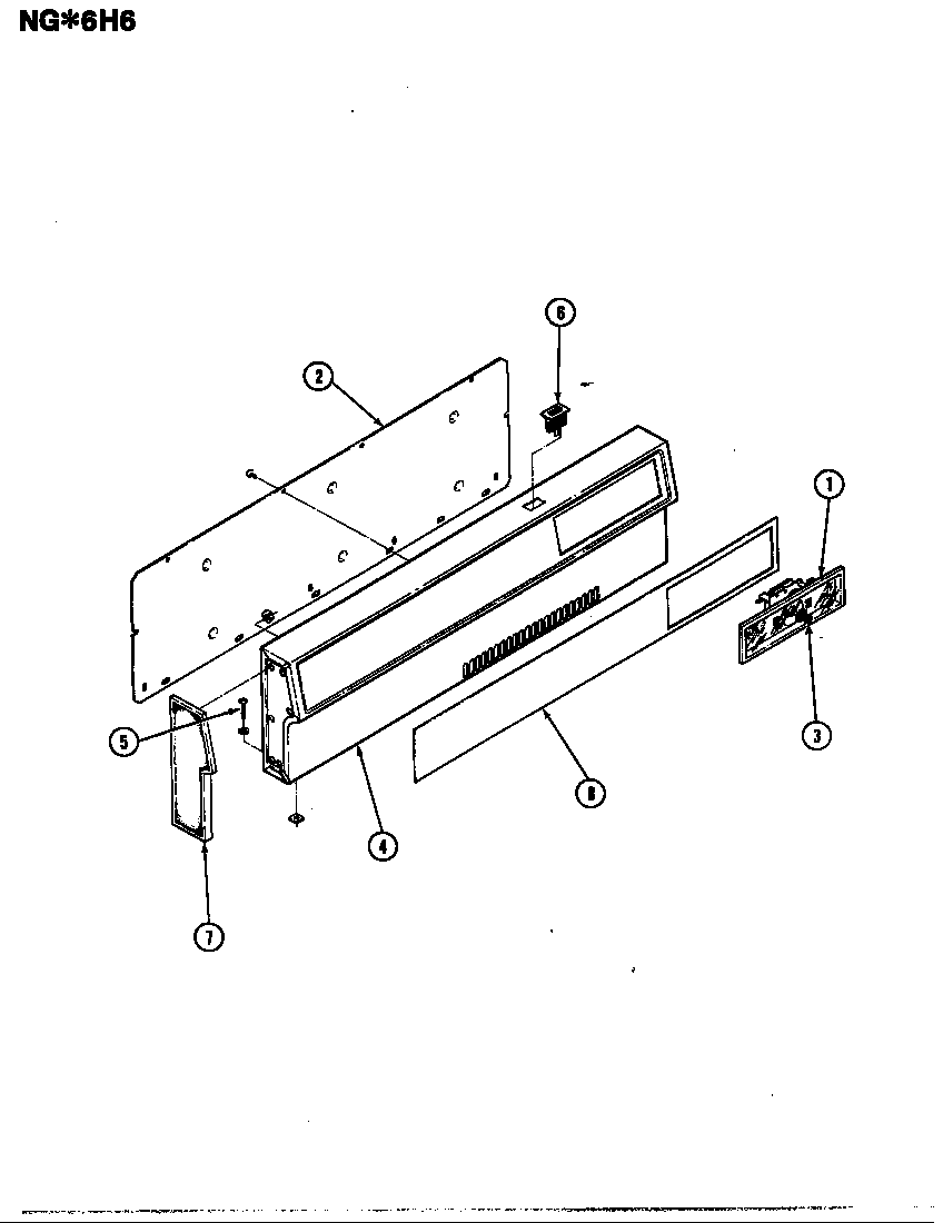 Norge NGW6H6GW control panel diagram