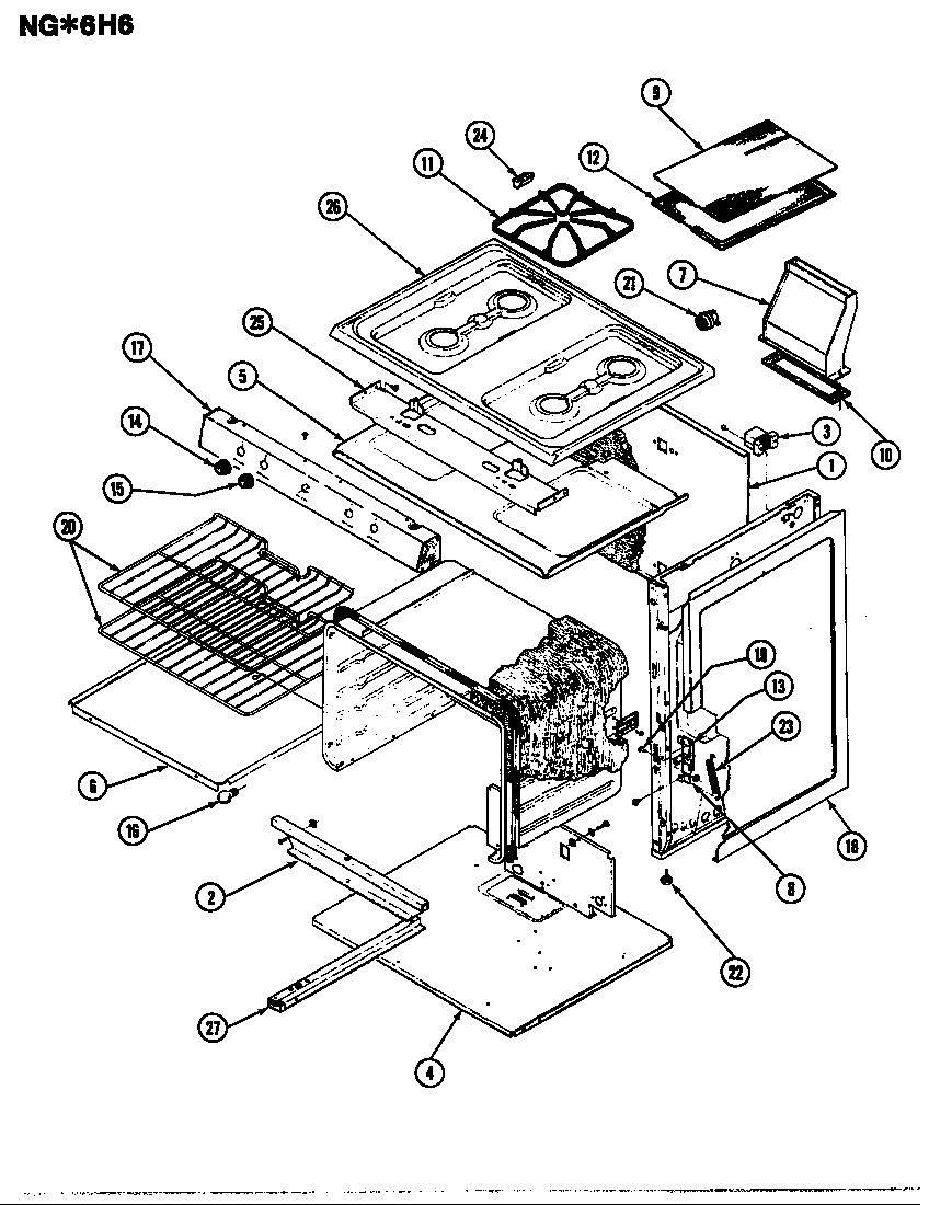 Norge NGW6H6GW body diagram