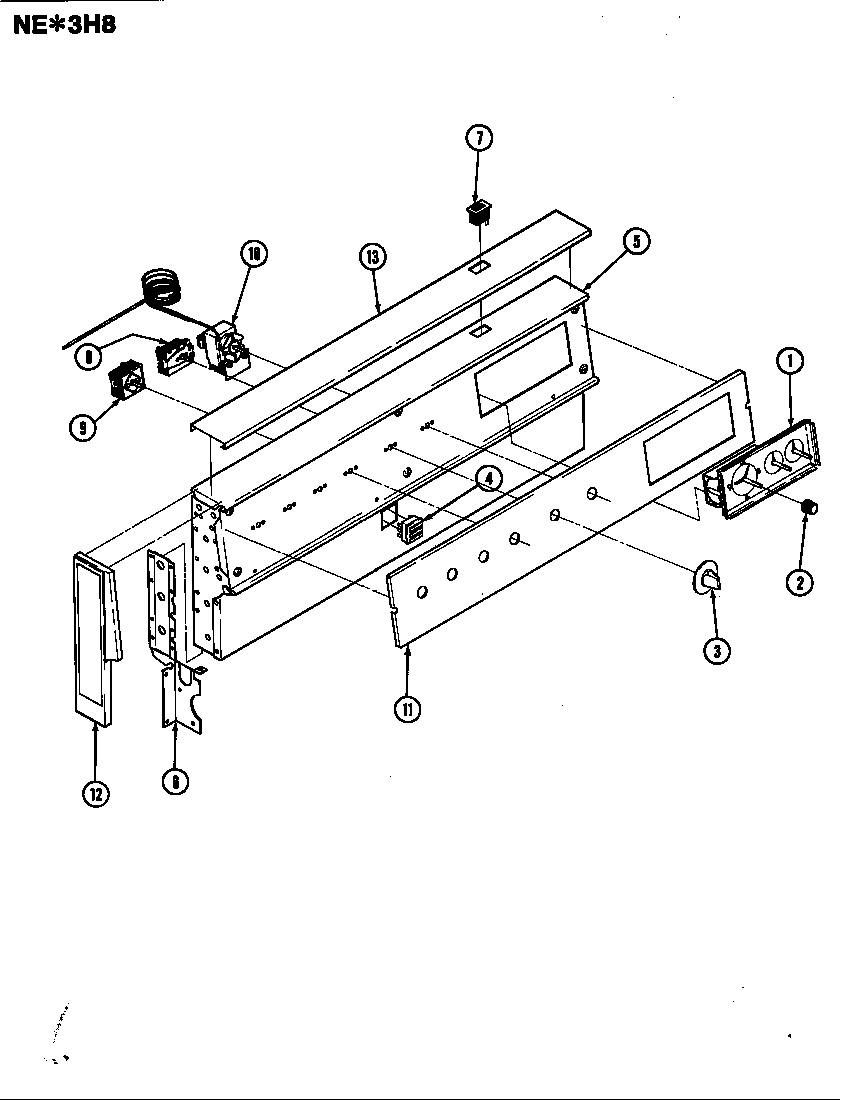 Norge NEW3H8CX control panel diagram