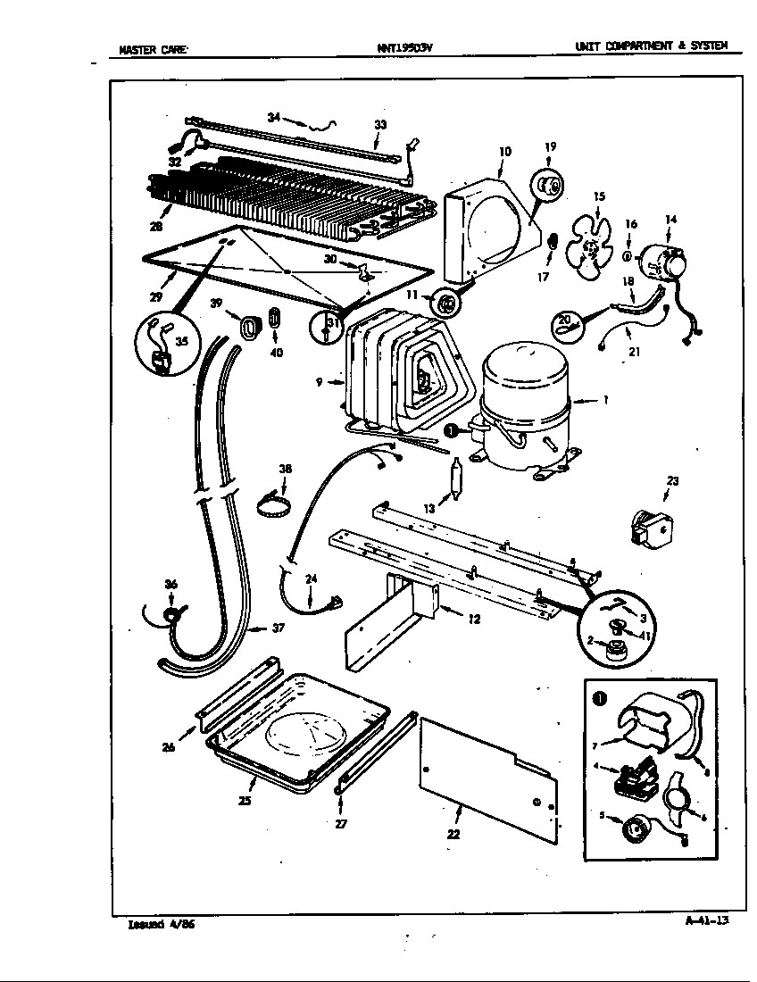 Norge NNT195D3VA/5D54A unit compartment & system diagram