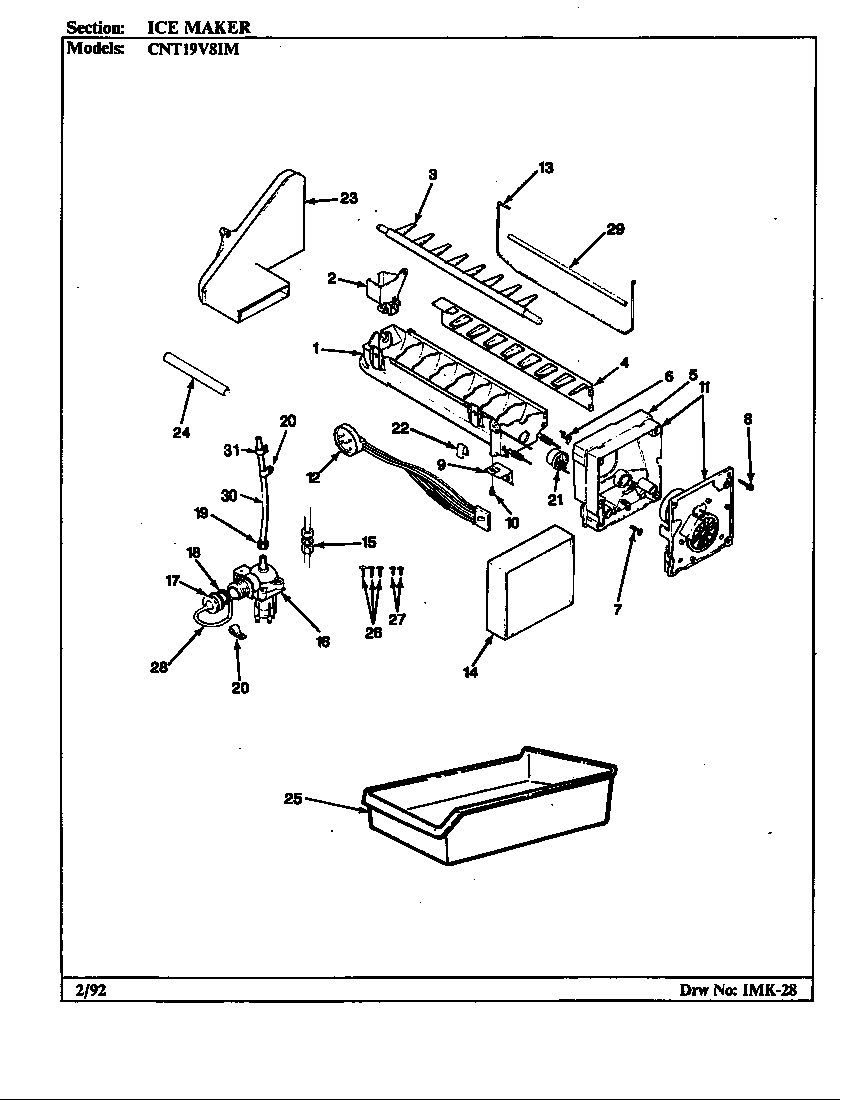 Crosley CNT19V8IMH/CC55A ice maker diagram
