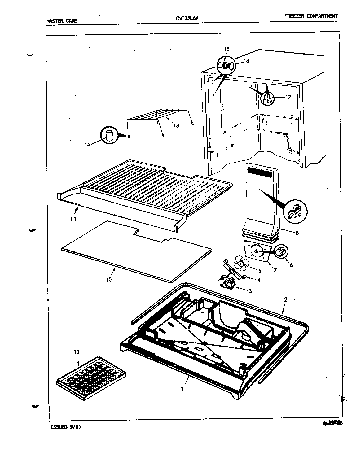 Crosley CNT15L6A/5A41A fresh food compartment diagram