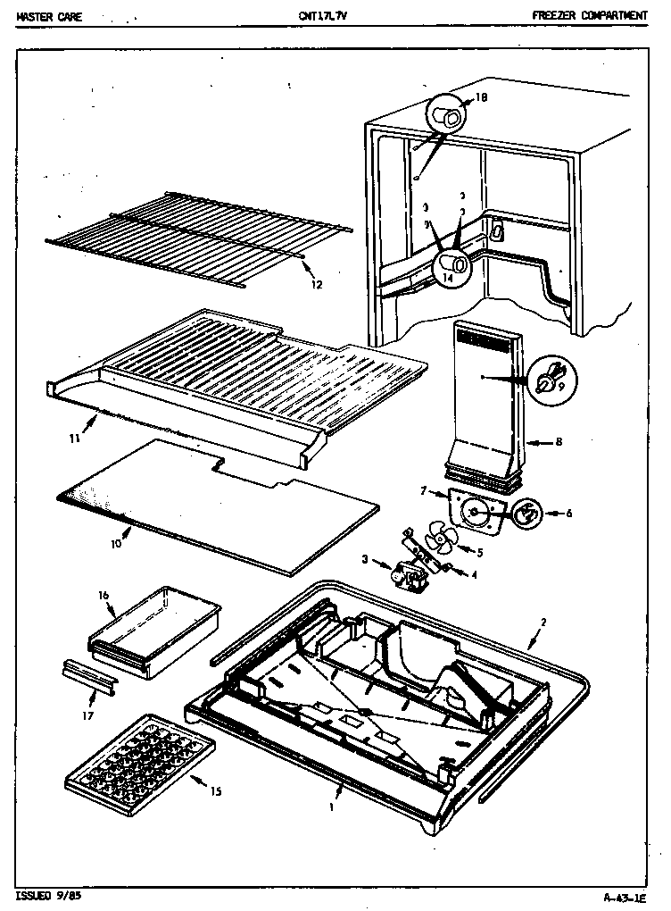 Crosley CNT17L7H/5A42A freezer compartment diagram