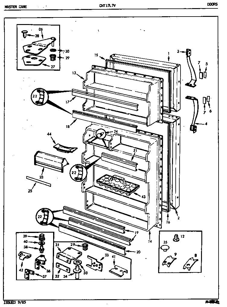 Crosley CNT17L7H/5A42A doors diagram