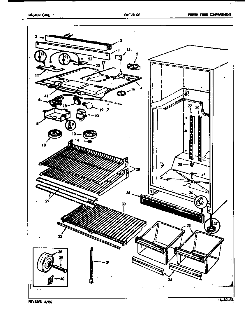 Crosley CNT19L6VA/5A44A fresh food compartment diagram