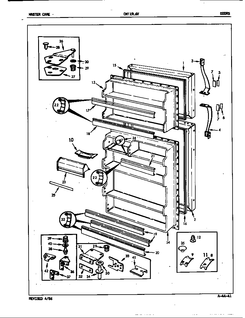 Crosley CNT19L6VA/5A44A doors diagram