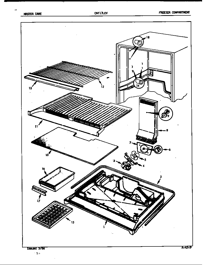 Crosley CNT17LEV/5E51A freezer compartment diagram