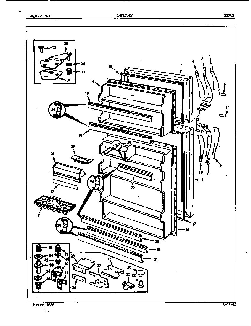 Crosley CNT17LEV/5E51A doors diagram