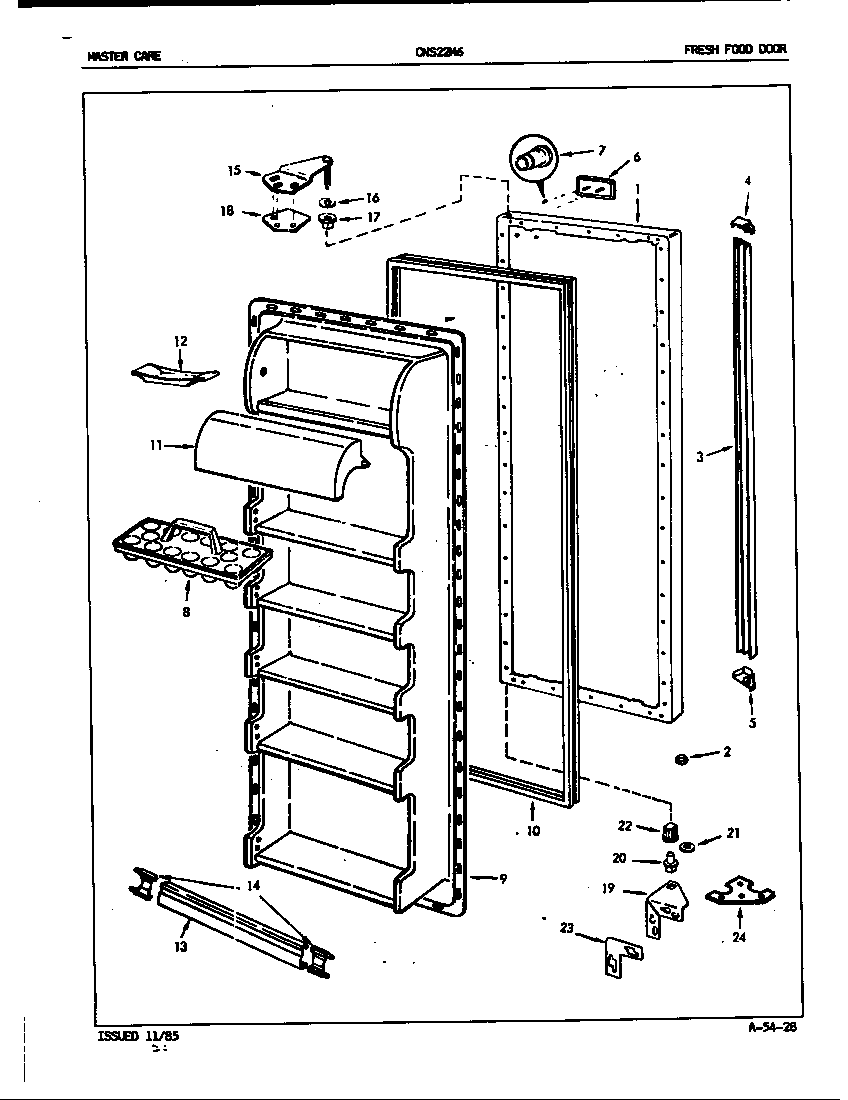 Crosley CNS22M6H/5M63B fresh food door diagram
