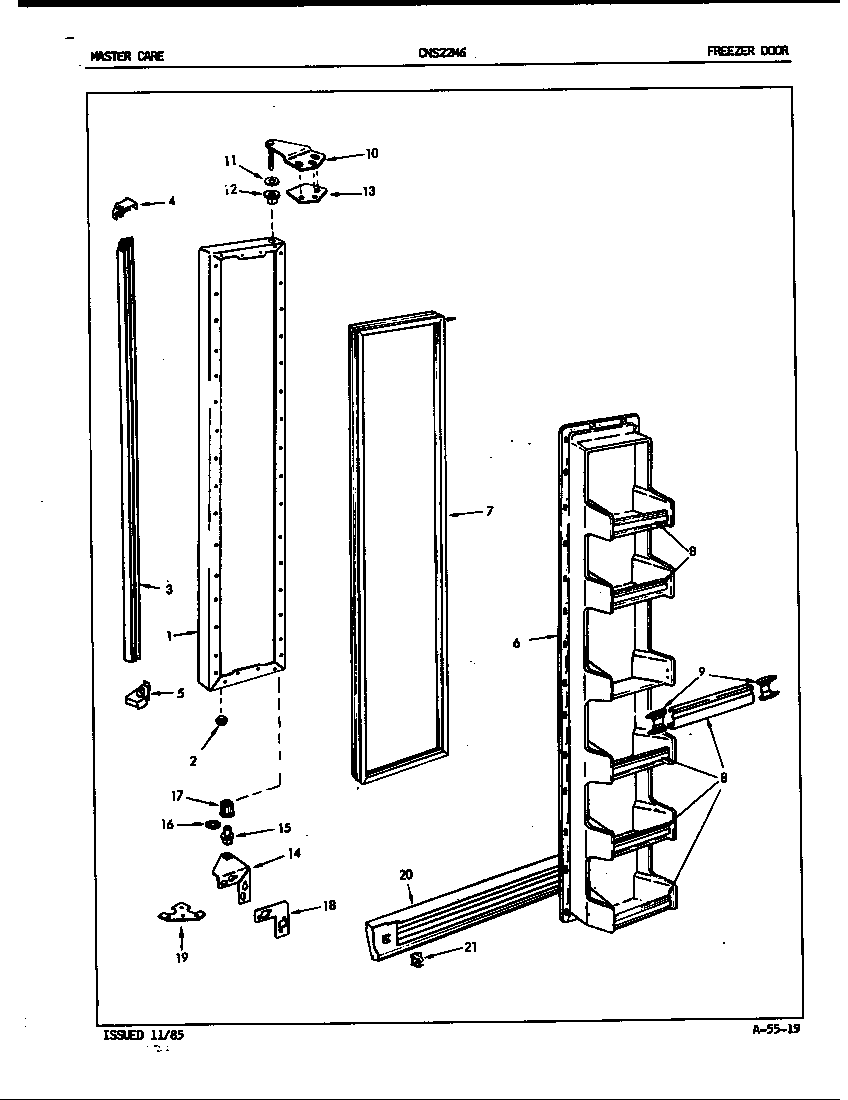 Crosley CNS22M6H/5M63B freezer door diagram