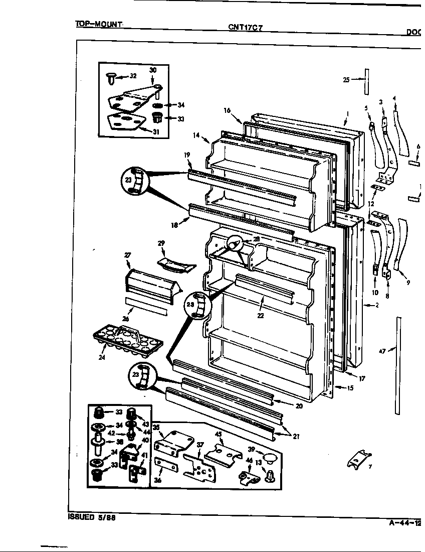 Crosley CNT17C7H/7C28A doors diagram
