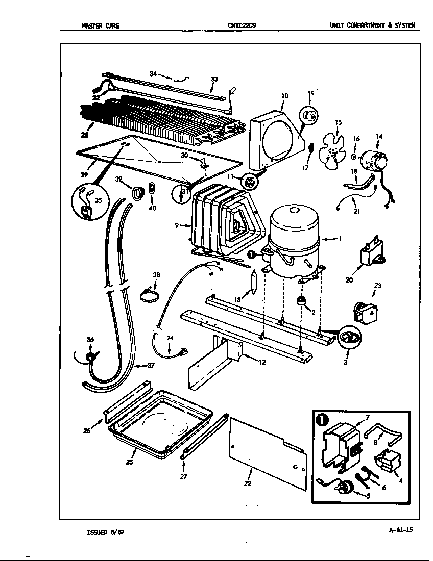 Crosley CNTI22C9A/7B10A unit compartment & system diagram