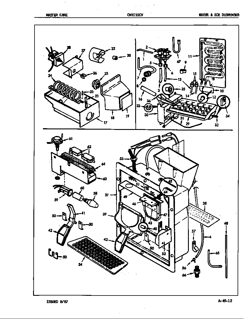 Crosley CNTI22C9A/7B10A water & ice dispenser diagram
