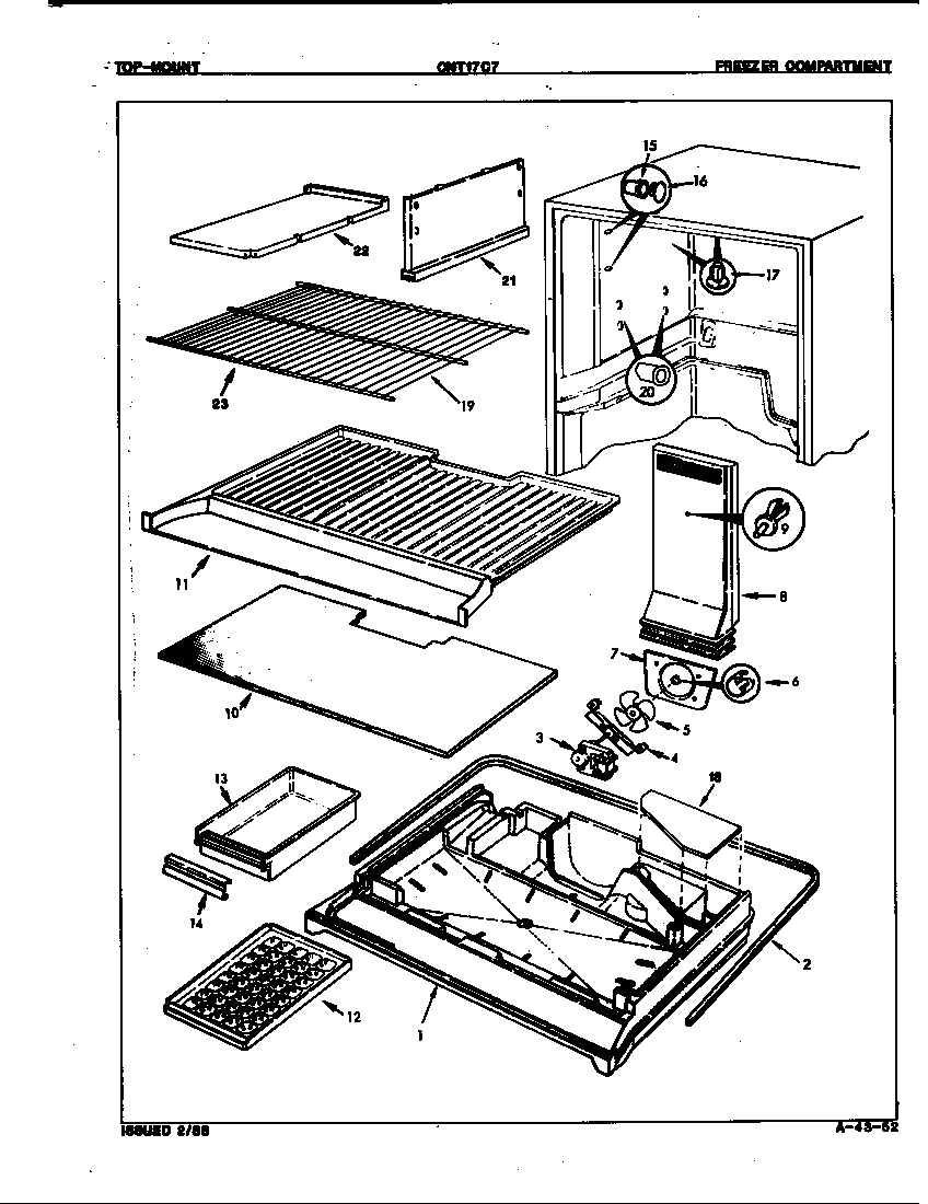 Crosley CNT17C7A/7A75A freezer compartment diagram