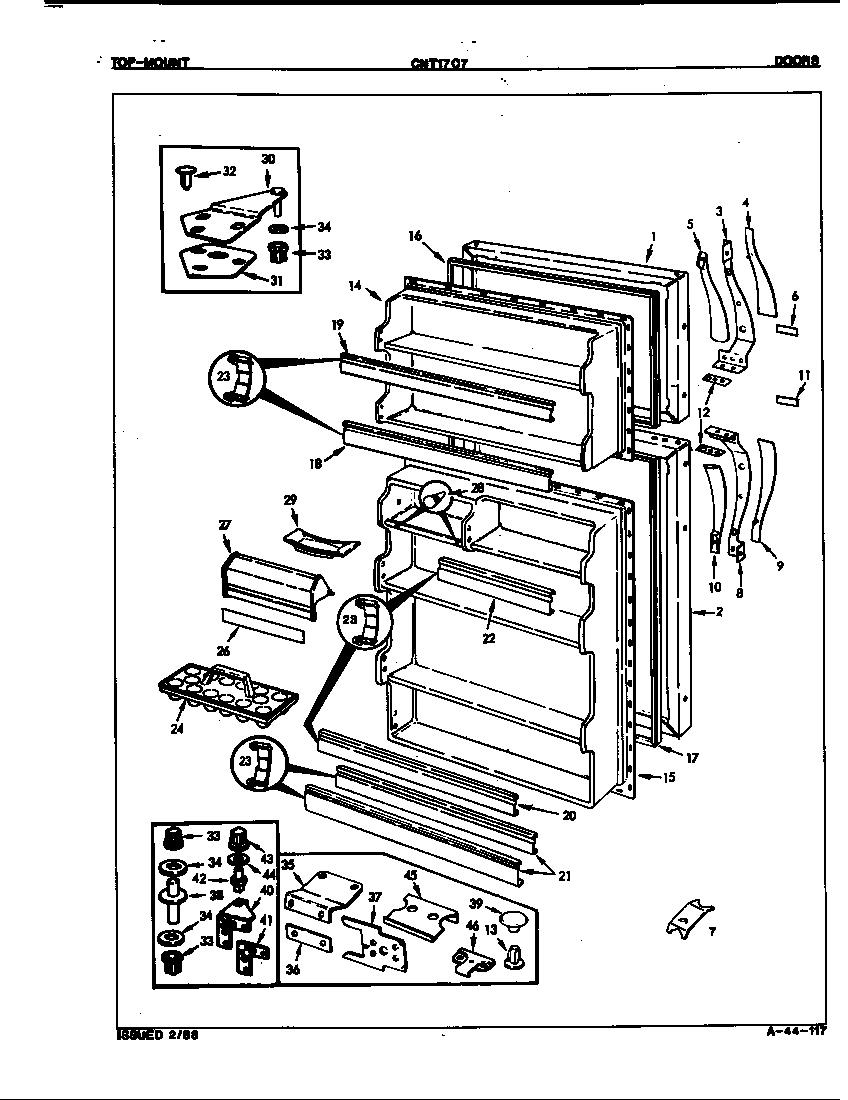 Crosley CNT17C7A/7A75A doors diagram