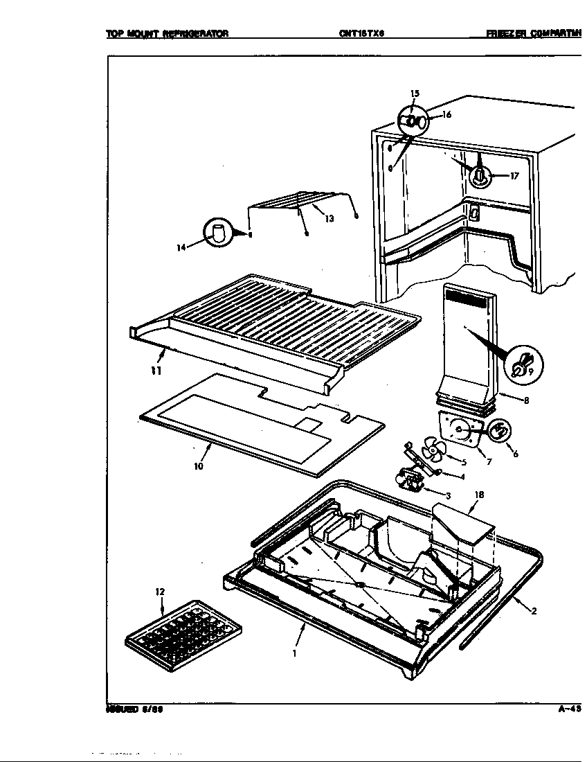 Maytag CNT15TX6H/8D12A freezer compartment diagram