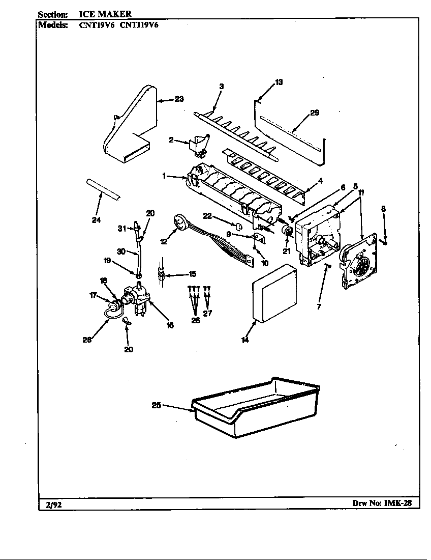 Crosley CNTI19V6/AC52A ice maker diagram