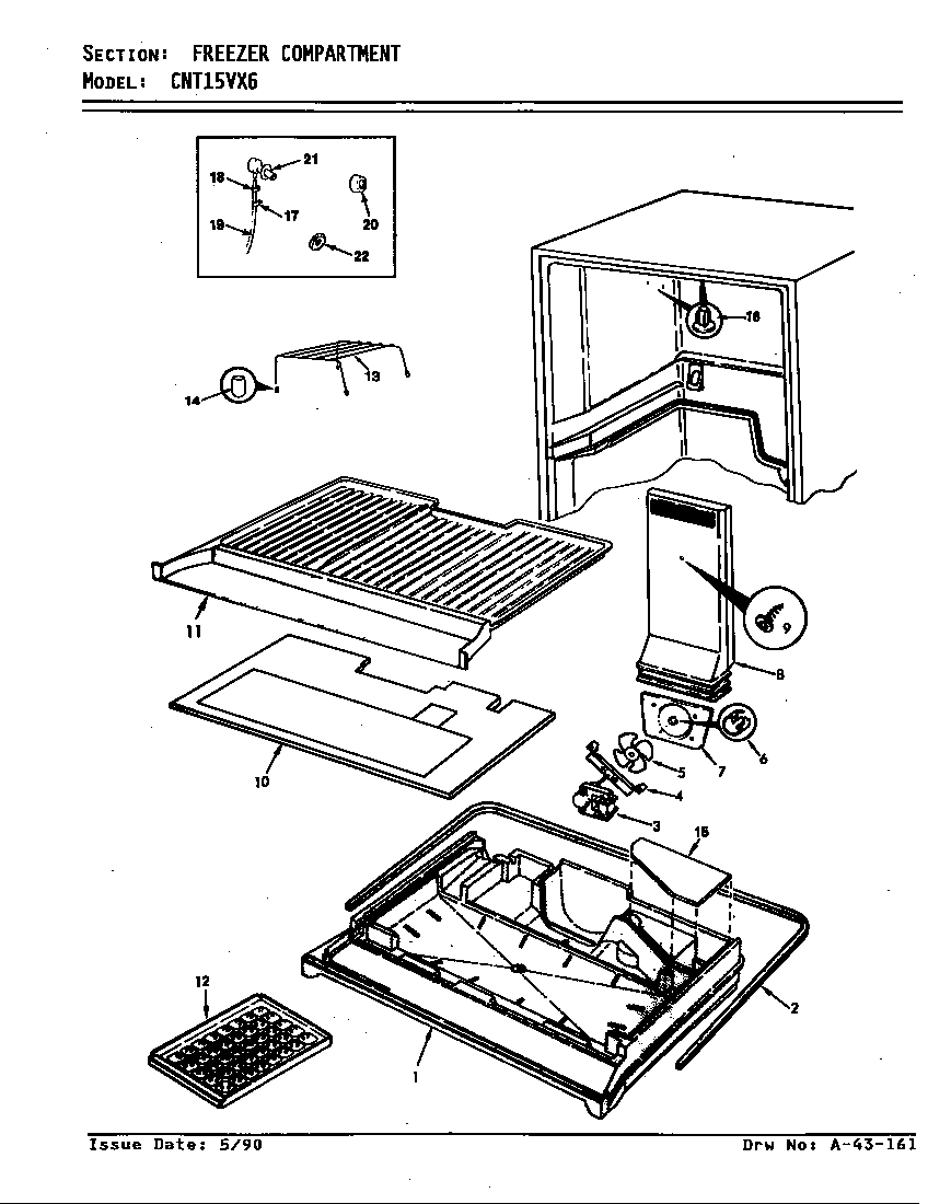 Maytag CNT15VX6A/AF01A freezer compartment diagram