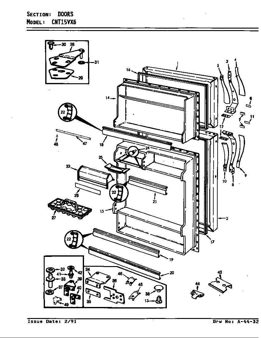 Maytag CNT15VX6A/AF01A doors diagram