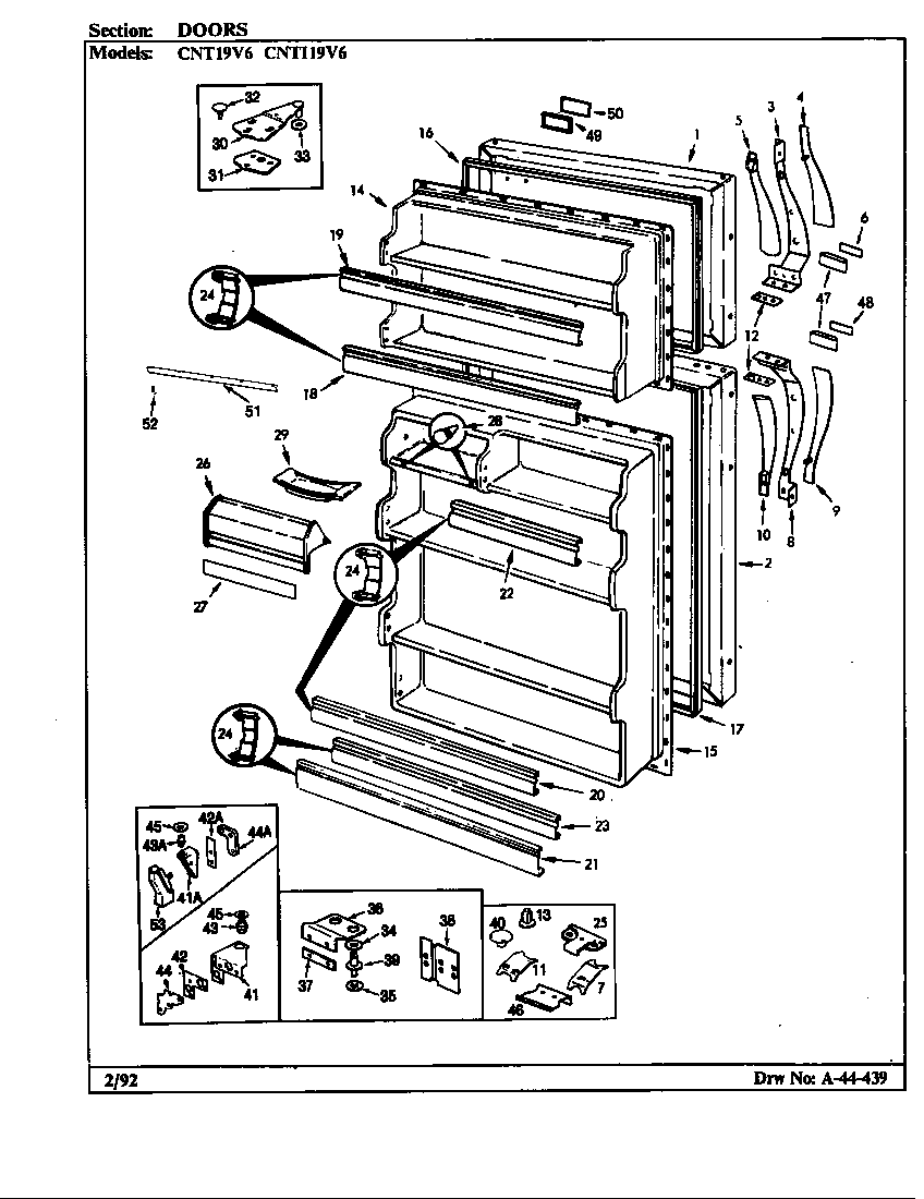 Crosley CNT19V6A/BC51A doors diagram