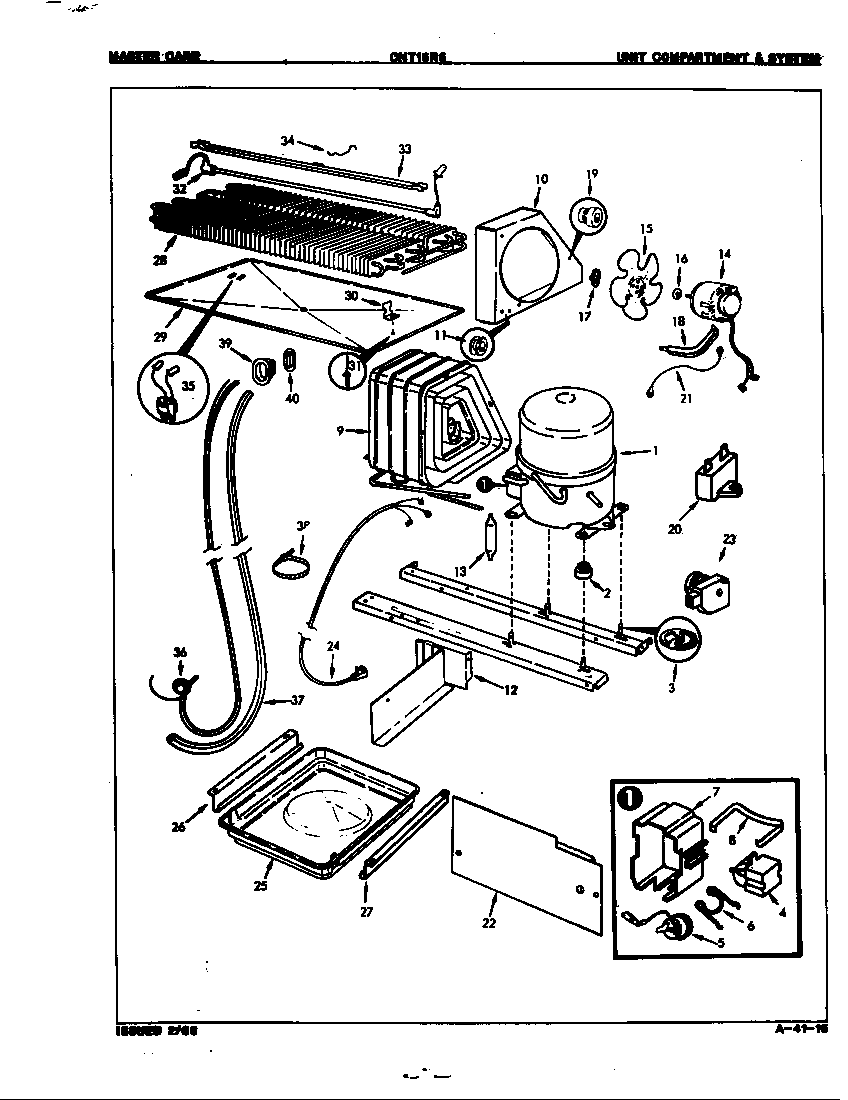 Crosley CNT15R5/7A73B unit compartment & system diagram