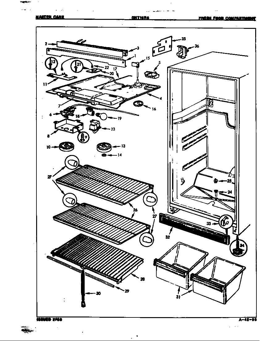 Crosley CNT15R5/7A73B fresh food compartment diagram