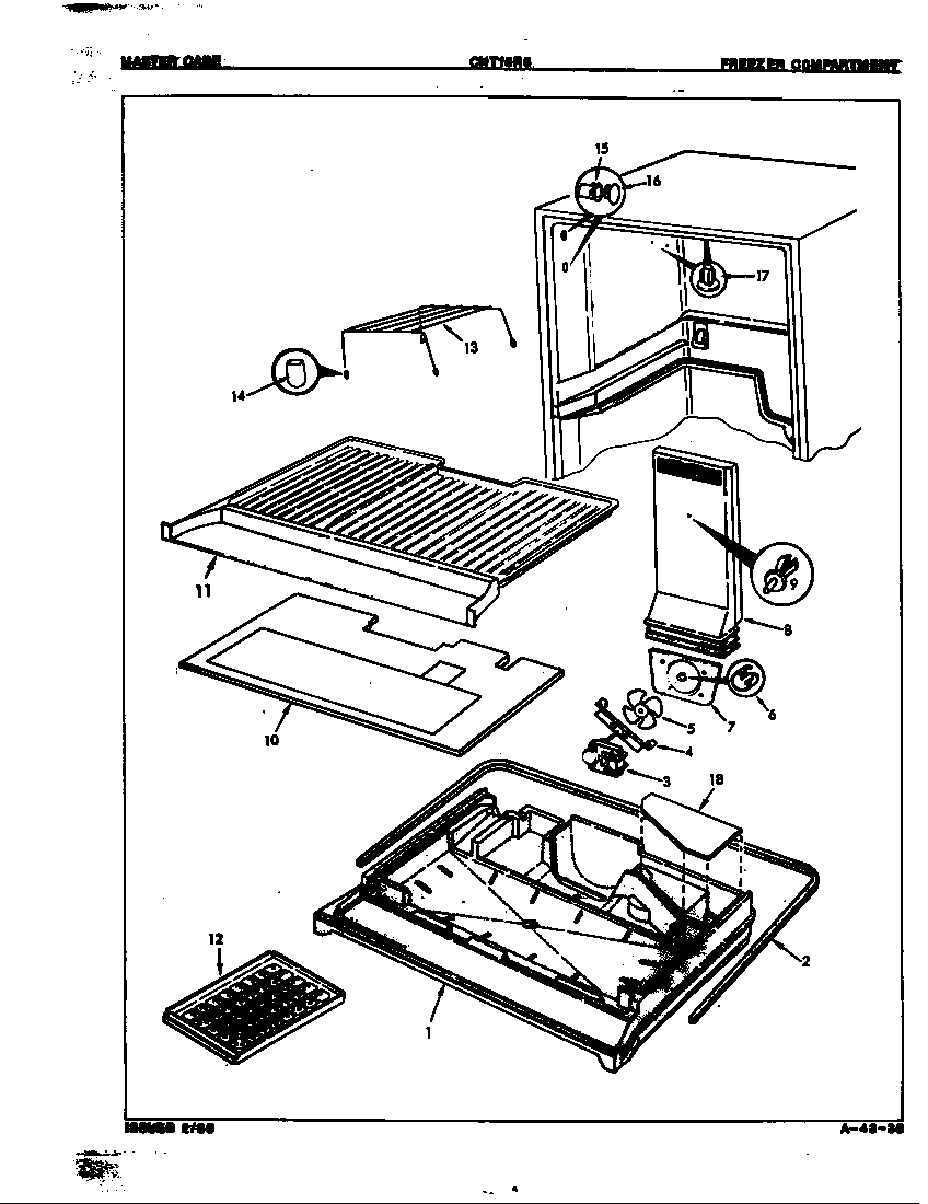 Crosley CNT15R5/7A73B freezer compartment diagram