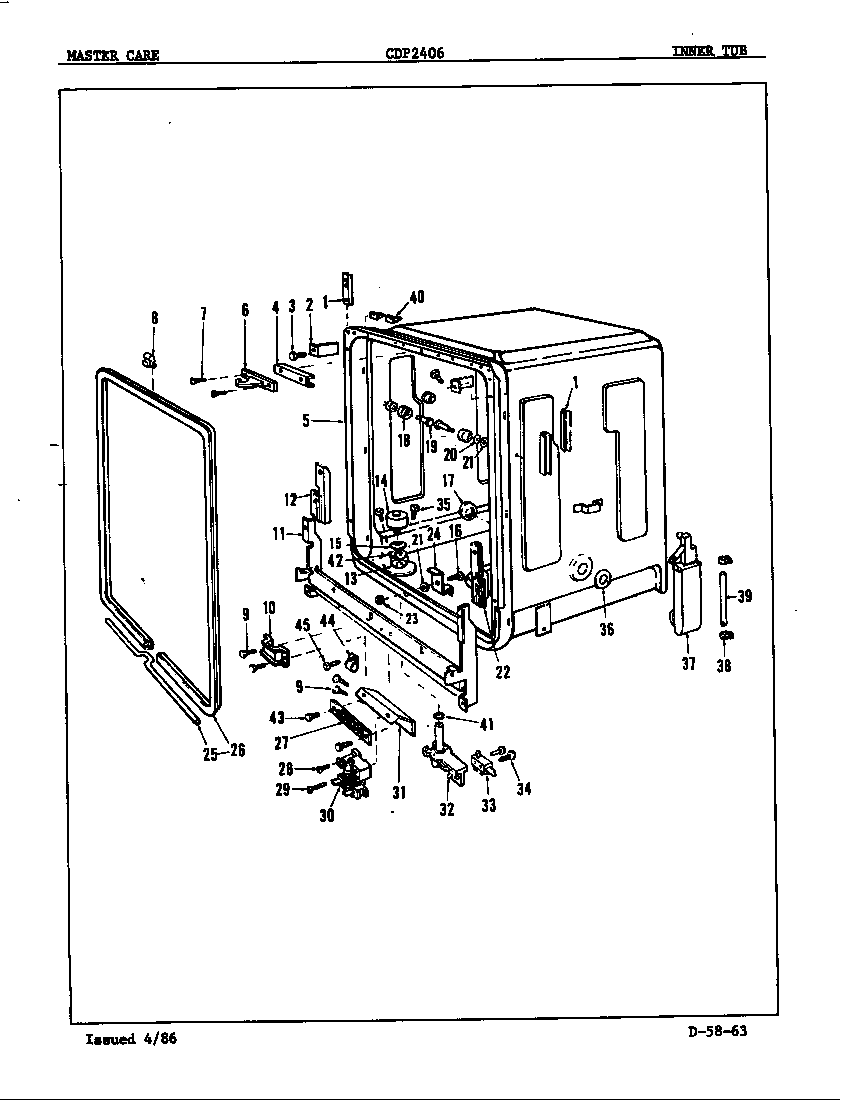 Crosley CDP2406 tub (inner) diagram