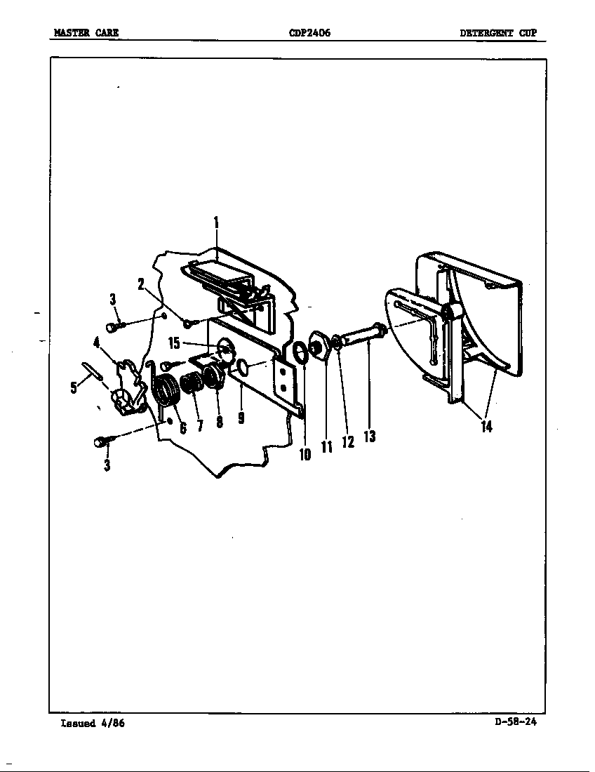 Crosley CDP2406 detergent cup diagram