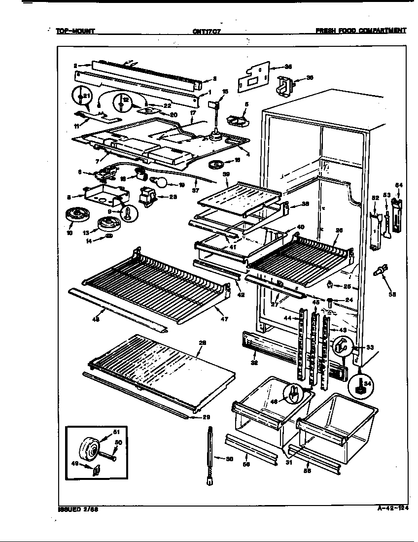 Crosley CNT17C7/7A75B fresh food compartment diagram