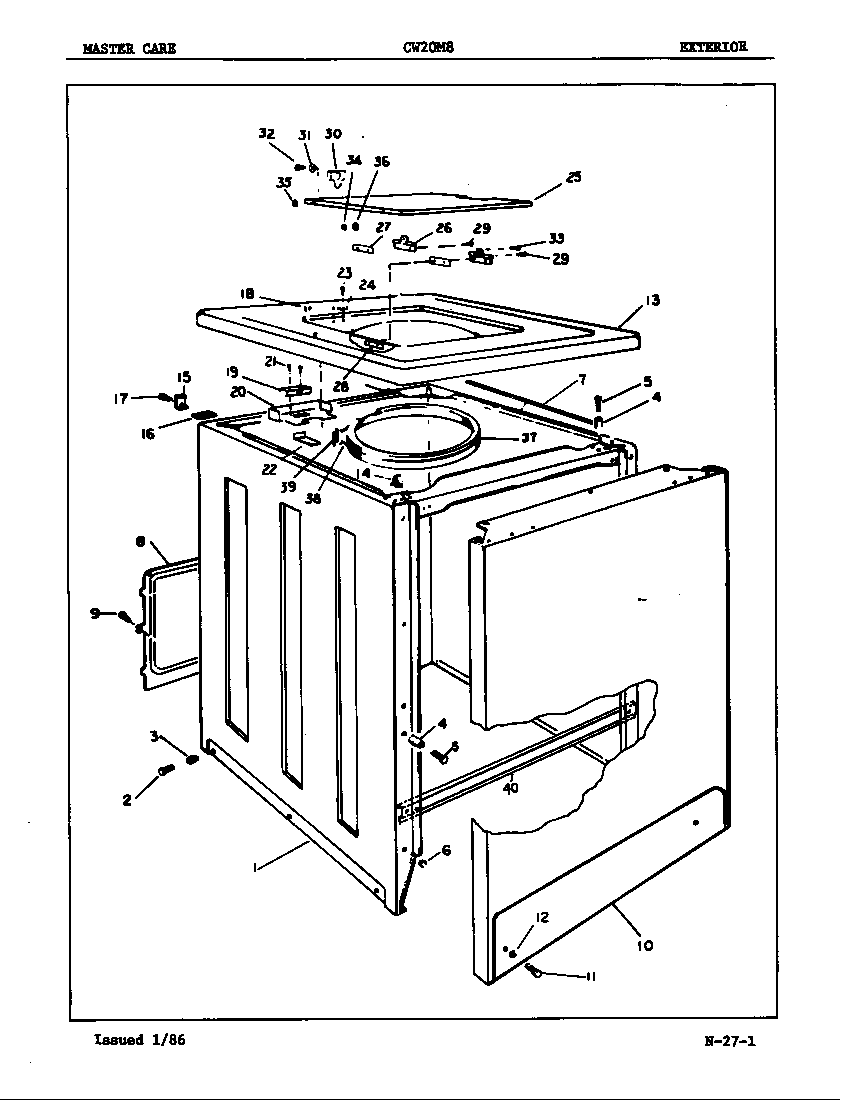 Crosley CW20M8H exterior diagram