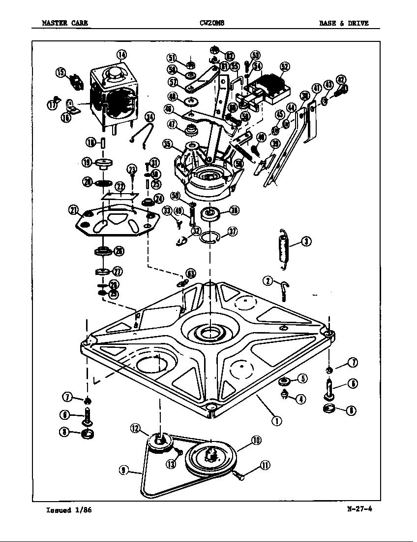 Crosley CW20M8H base & drive diagram