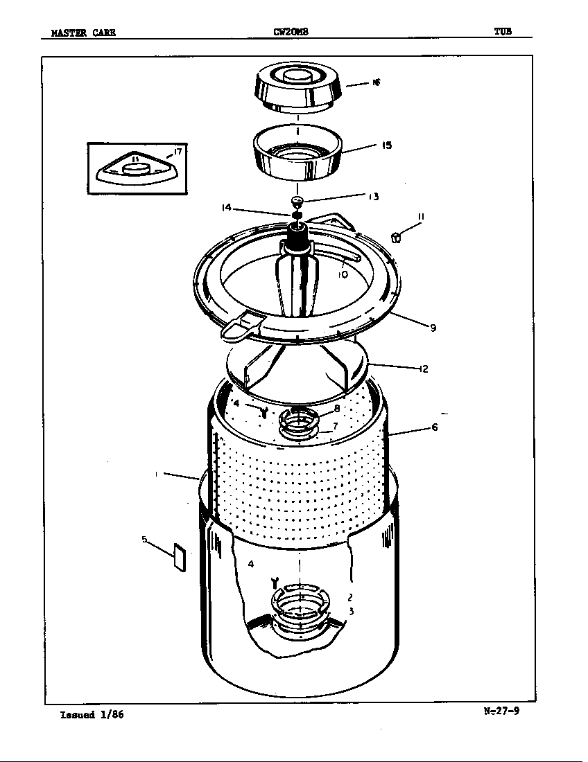 Crosley CW20M8H tub diagram