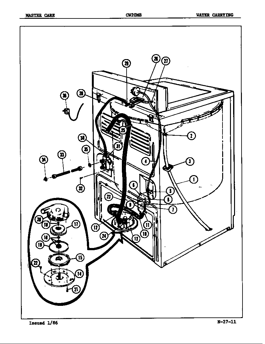 Crosley CW20M8H water carrying diagram