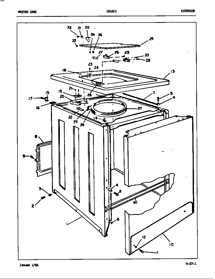 Crosley CW18C1 exterior (orig. rev. a-b) diagram