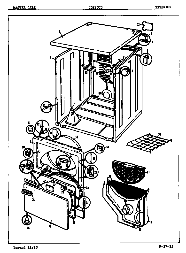 Crosley CDE20C5A exterior (orig. rev. a-c) diagram