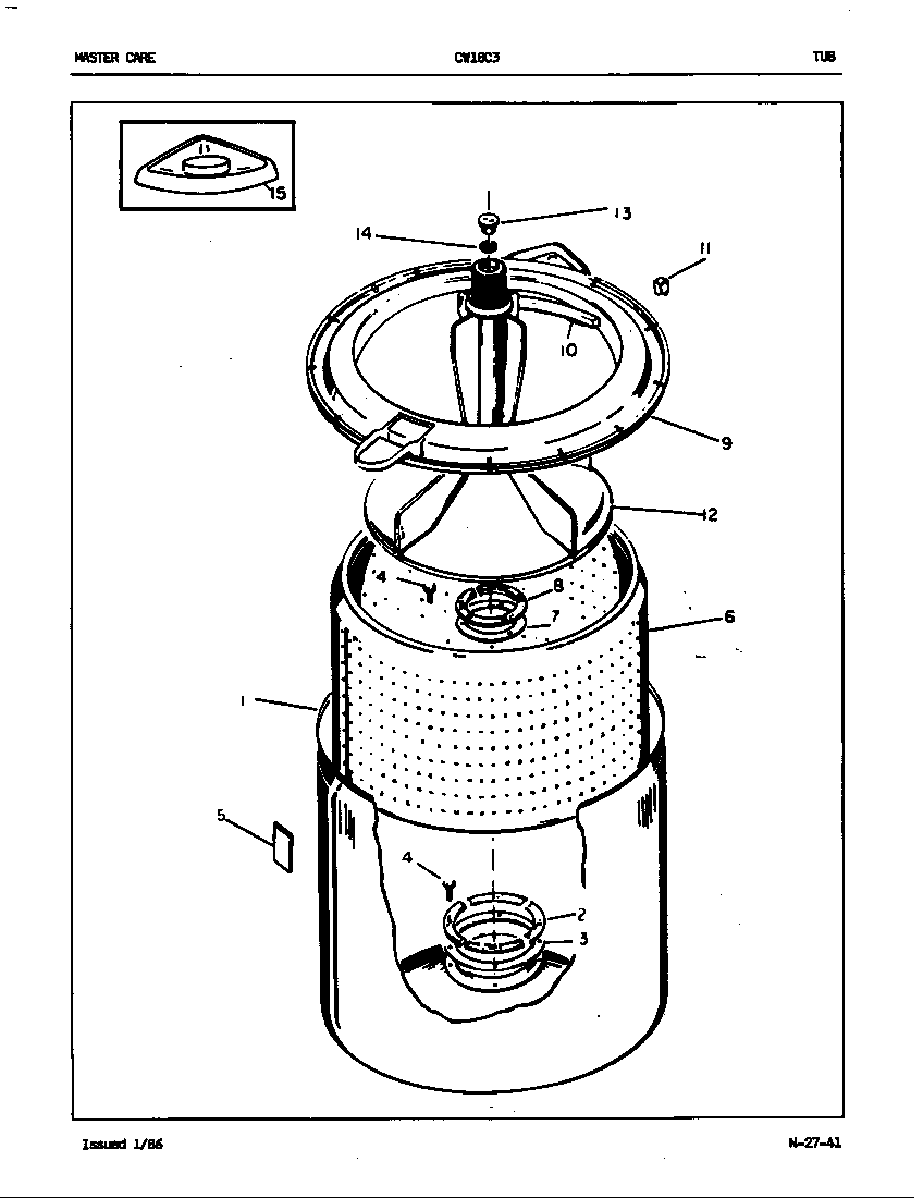 Crosley CW18C3W tub (orig. rev. a-b) diagram