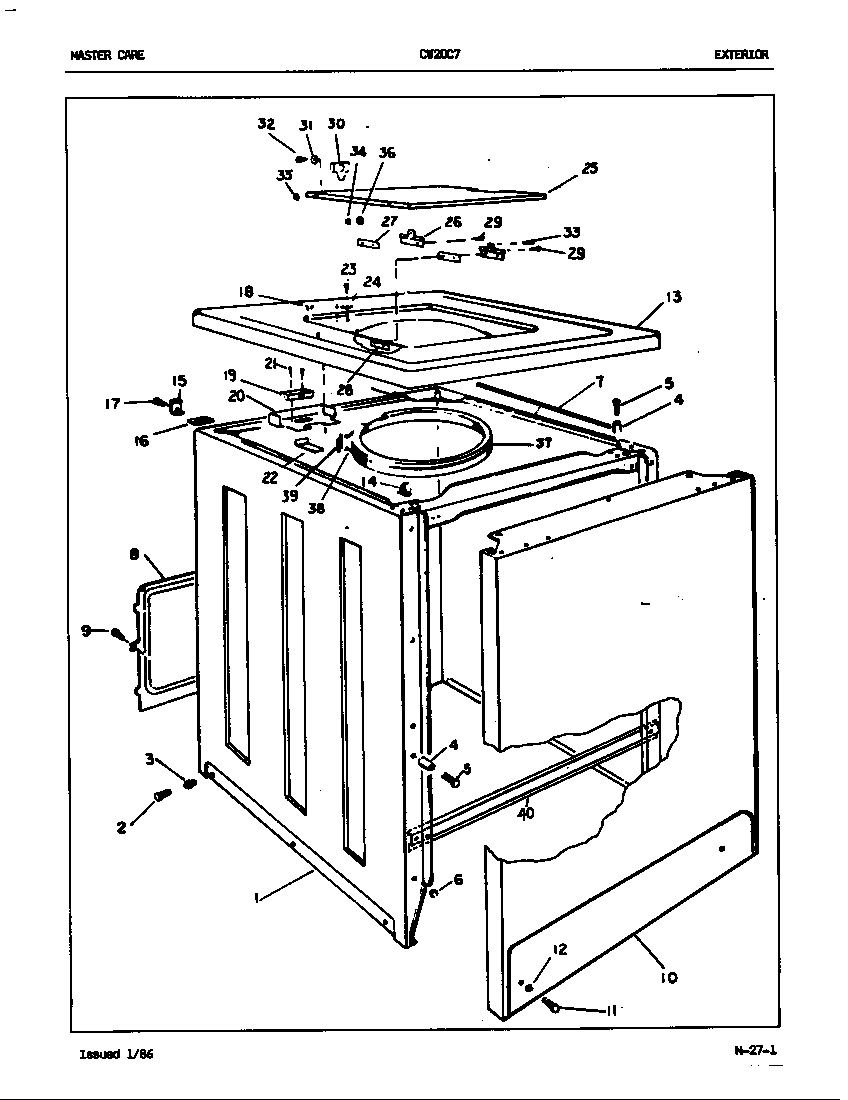 Crosley CW20C7A exterior (orig. rev. a-b) diagram