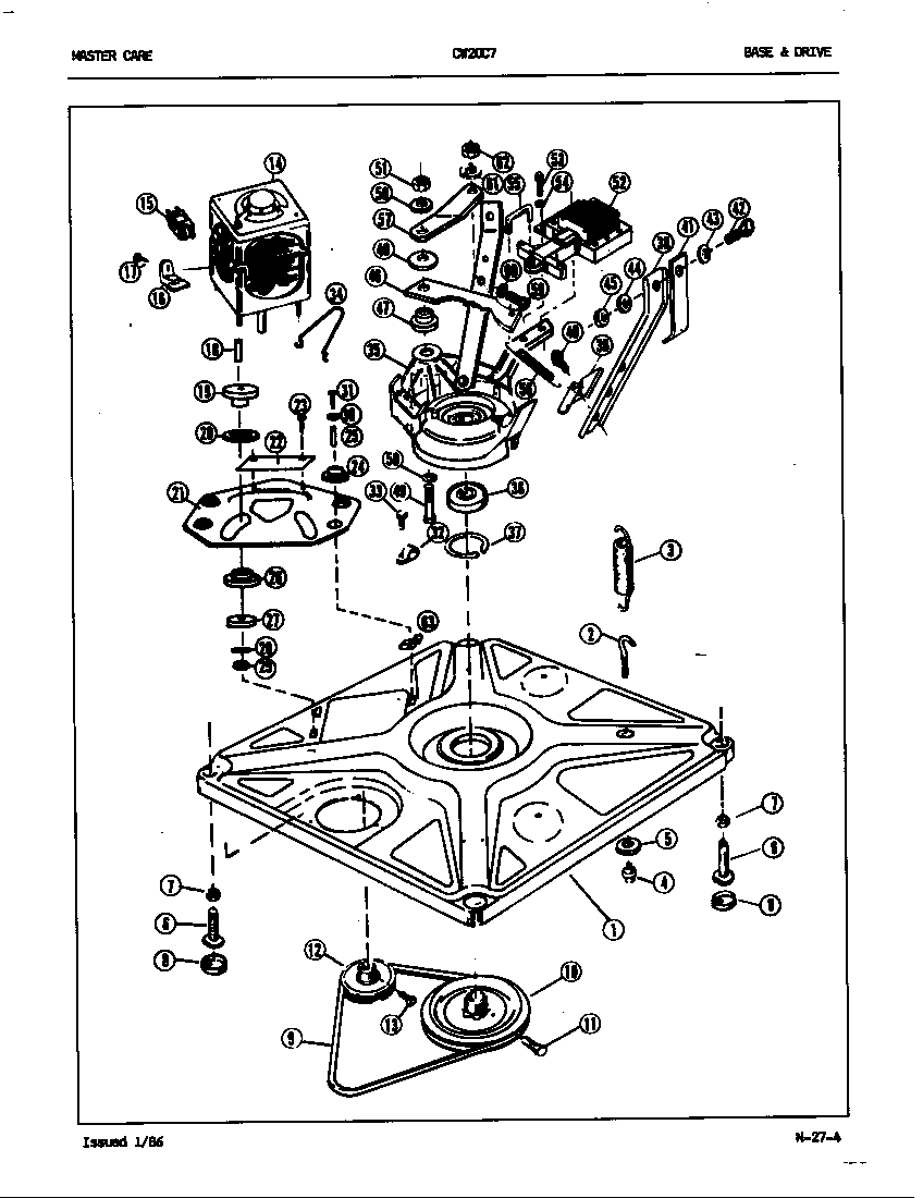Crosley CW20C7A base & drive (orig. rev. a-b) diagram