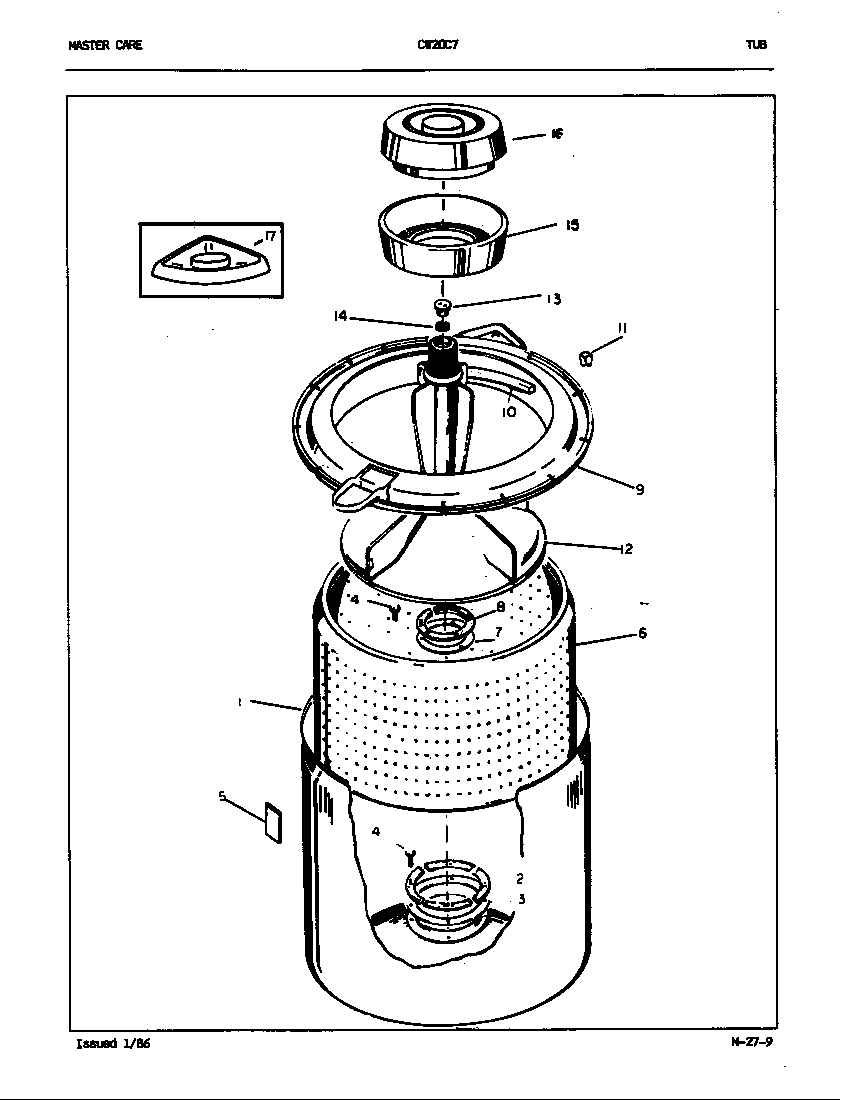 Crosley CW20C7A tub (orig. rev. a-b) diagram
