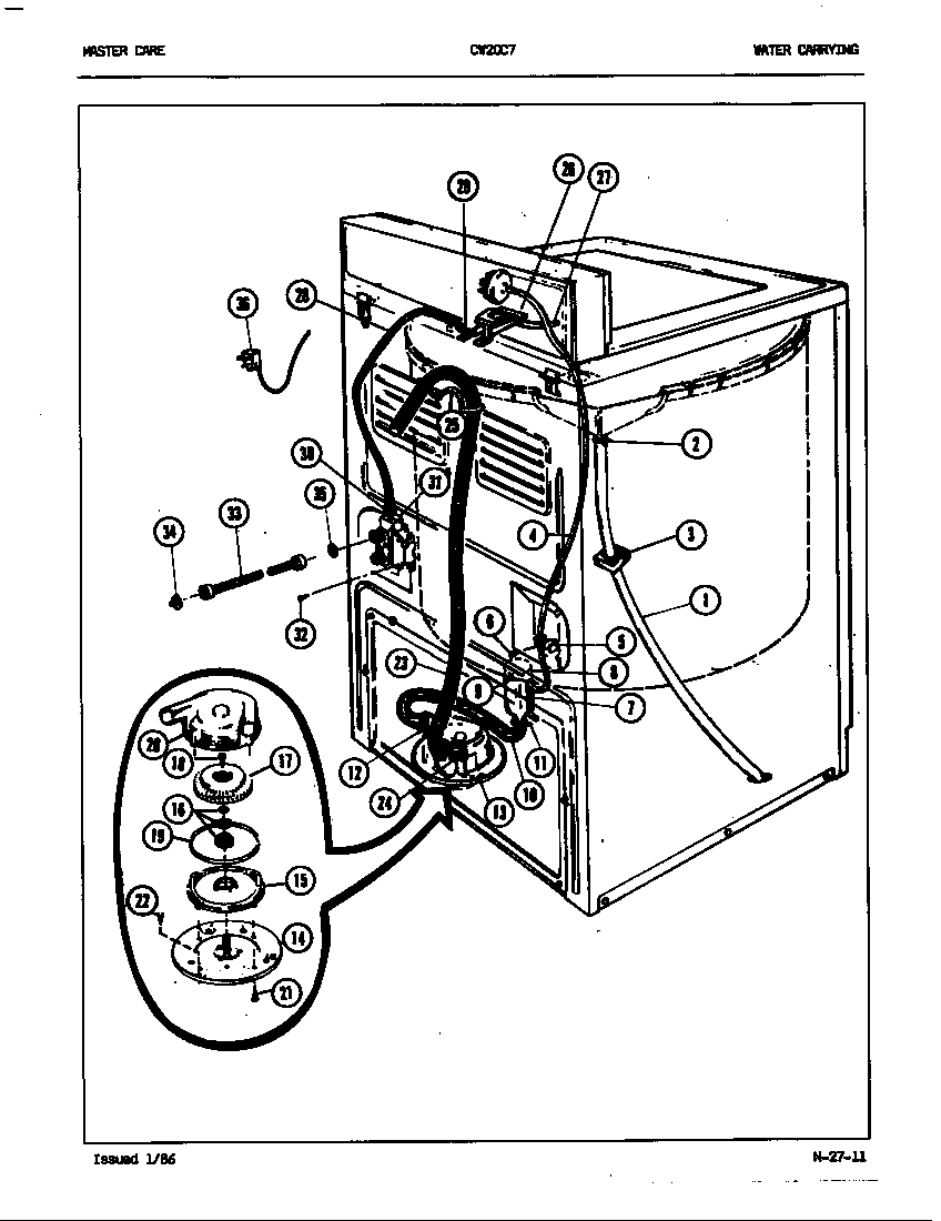 Crosley CW20C7A water carrying (orig. rev. a-b) diagram