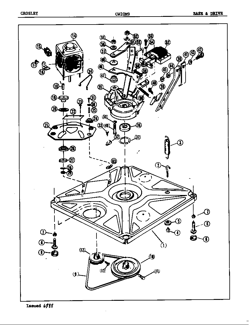 Crosley CW20M9A base & drive (orig. rev. a) diagram