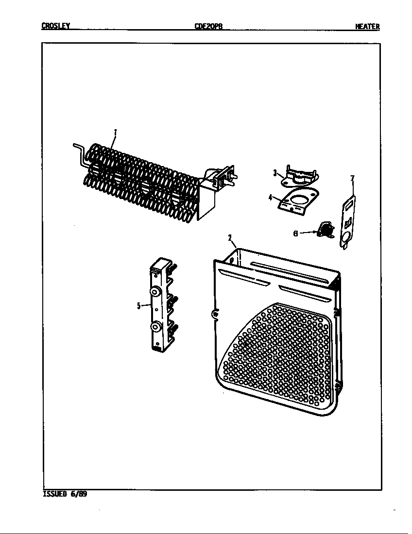 Crosley CDE20P8A heater (orig. rev. a-d) (cde20p8a) (cde20p8w) diagram