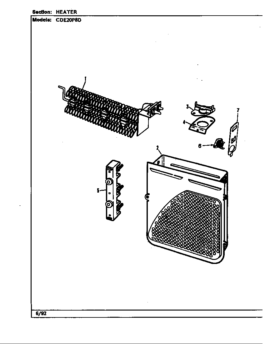 Crosley CDE20P8A heater (cde20p8d)(orig. rev. b) (cde20p8d) diagram