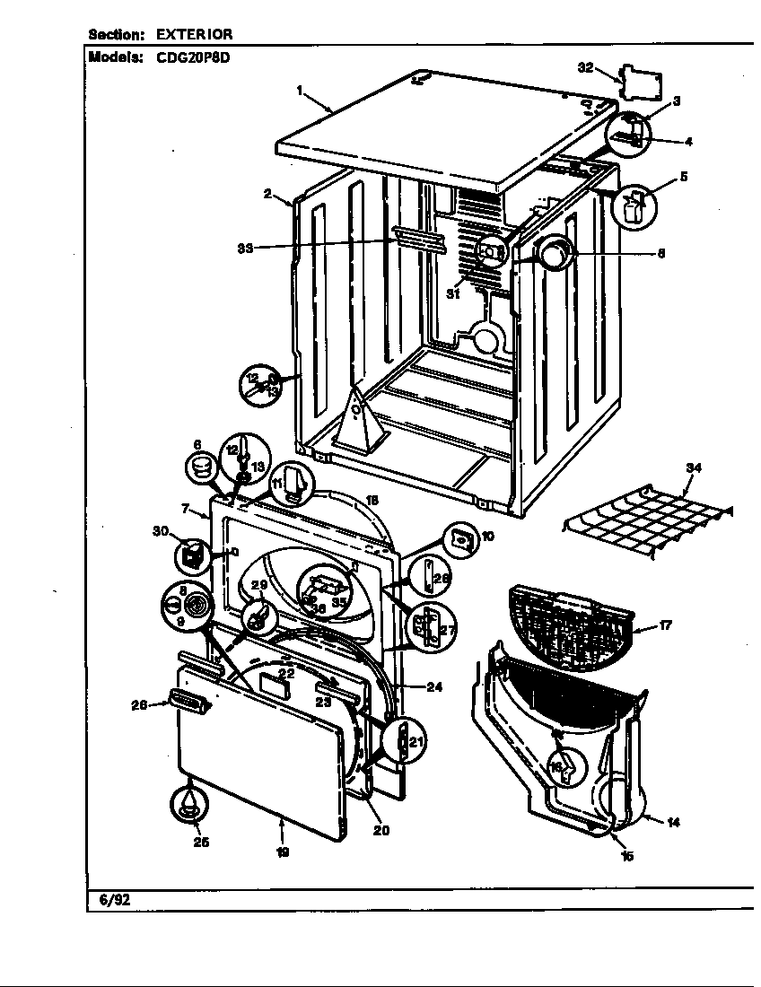 Crosley CDG20P8D exterior (cdg20p8d) (cdg20p8d) diagram