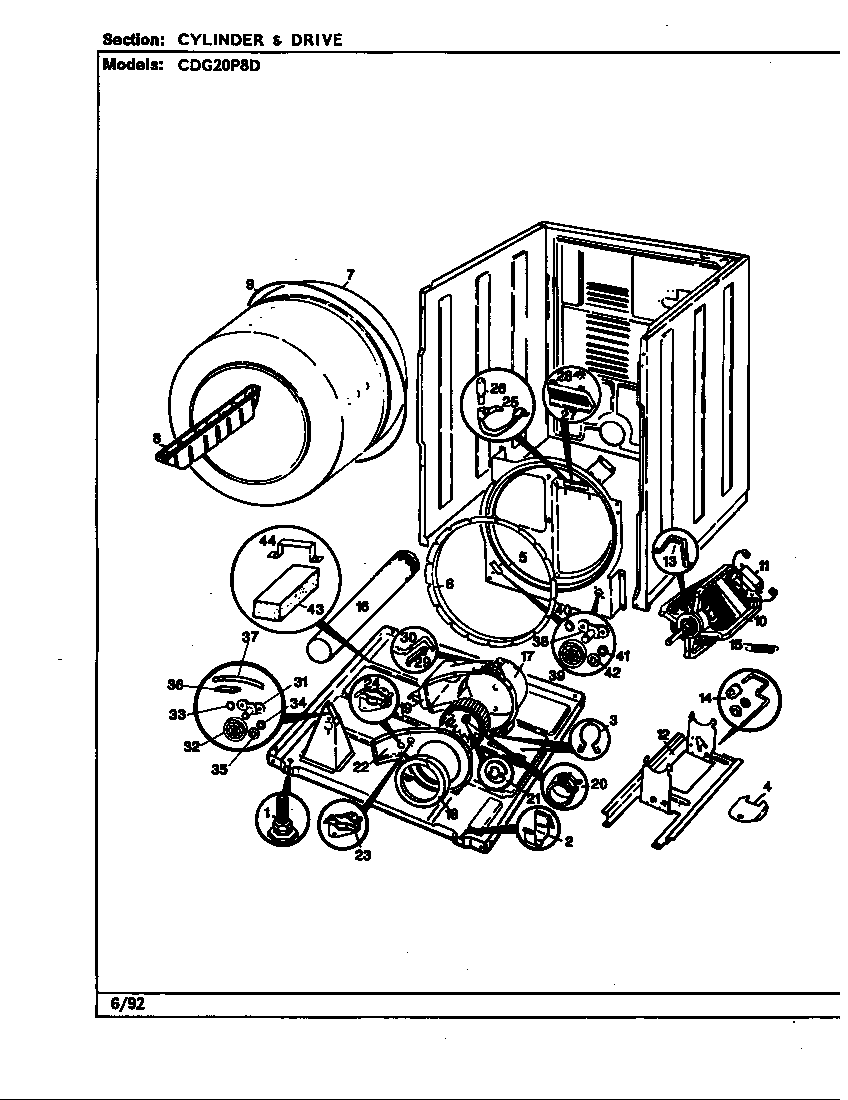 Crosley CDG20P8D cylinder & drive (cdg20p8d) (cdg20p8d) diagram