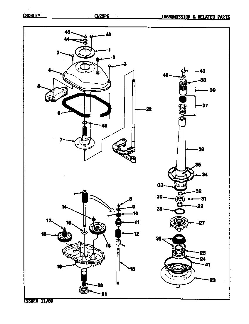 Crosley CW25P6A transmission (orig. rev. a-d) diagram